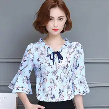 Летняя новая шифоновая рубашка с короткими рукавами и динамиком женская футболка