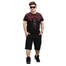 Мужские повседневные Костюмы, супер большие модные стильные комплекты из двух предметов, хлопковая футболка с коротким рукавом и шорты из хлопка, размер 3XL-6XL 7XL 8XL