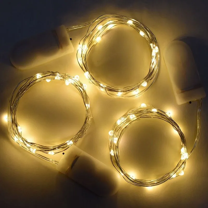 2 шт. м 20LED сказочные огни на батарейках гирлянда медная проволока гирлянды лампы