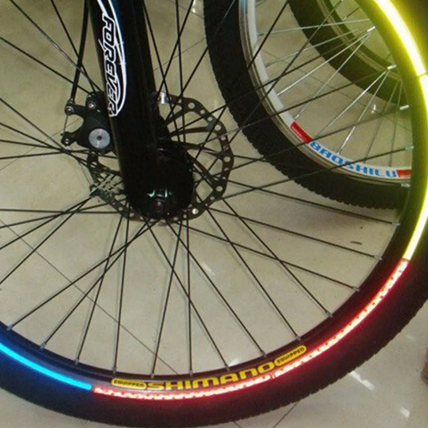 BMDT-Bicycle reflector Fluorescent MTB Bike Bicycle Sticker Cycling Wheel Rim Reflective Stickers Decal Accessories