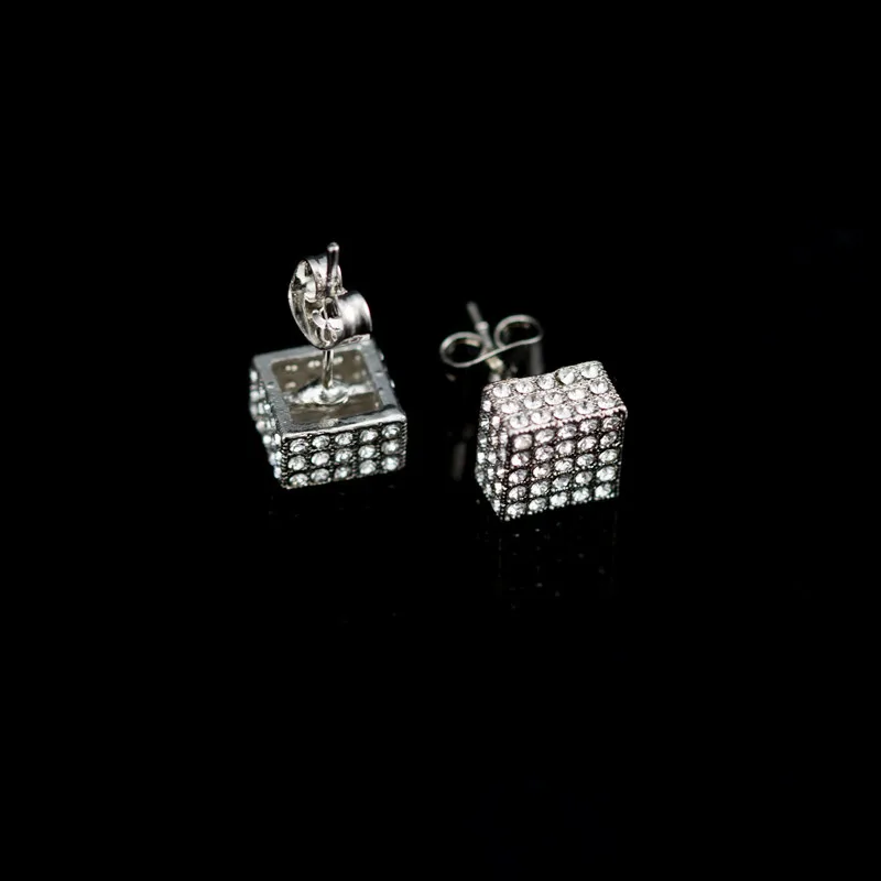 

Romad Gold Square Stud Earring With AAA Zircon CZ Earrings For Women Silver Jewelry Gift