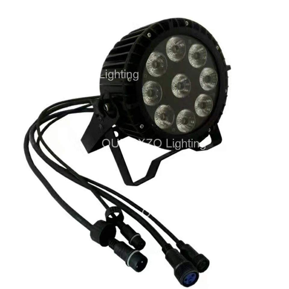 Rgbwa plus uv ao ar 8 Pçs e lote 9 Pcs 6in1 18 w Livre à Prova d' Água Par Led Par Can Iluminação Casamento 9 Pcs Dimmer Dmx Rgbwauv 6in1 Led Par Luz 2 8 pçslote 9 pcs 6IN1 18 w