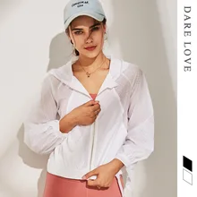 Женская сетчатая куртка для бега с капюшоном, куртка на молнии, дышащие топы с длинными рукавами для спортзала, спортивная одежда для фитнеса, быстросохнущая спортивная одежда