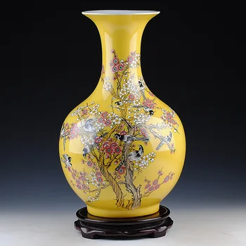 

Jingdezhen ceramics with pastel Yellow Vase vase with modern fashion ornaments Home Furnishing China