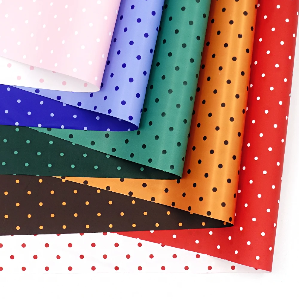 

Pearlescent double-sided colorful dot wrapping paper flowers gift wrapping paper plastic waterproof wrapping paper