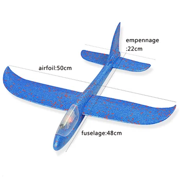 

SAILEROAD Big FlyingFoam Throwing Glider Inertia Led Night Aircraft Toy Hand Launch Airplane Model Light Toys for Kid Games