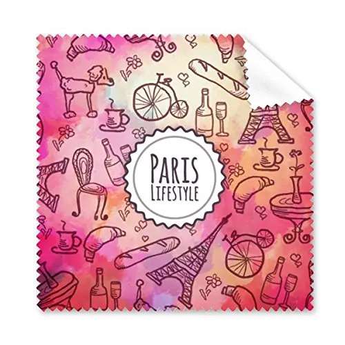 

Pink Life France Landmark Architecture Custom Landscape Pattern Glasses Cloth Cleaning Cloth Phone Screen Cleaner 5pcs