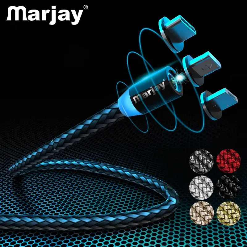 

Marjay 1M 2M LED Magnetic USB Cable for iPhone Xs Max 8 7 6 & USB Type C Cable & Micro USB Cable for Samsung S10 Xiaomi LG USB C
