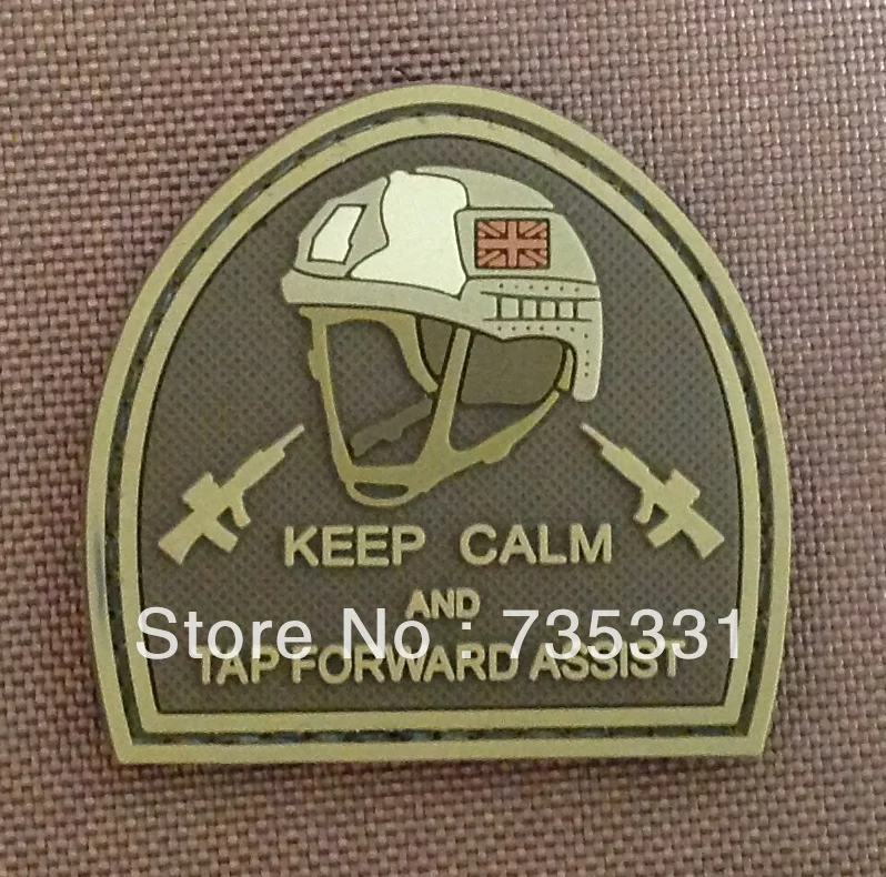 Keep Calm PVC Patches Badges velcro rubber custom made patchesin