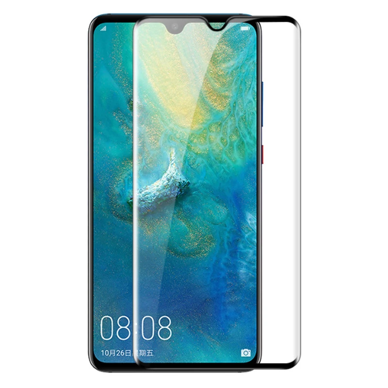 Закаленное стекло для Huawei Mate 20 Lite Pro глянцевое 5D изогнутое углеродное волокно