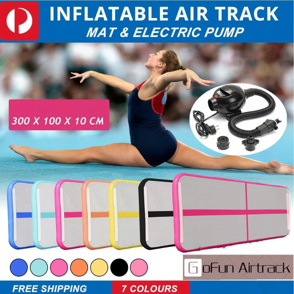 التمارين الرياضية قابلة للنفخ AirTrack تراجع الهواء المسار الطابق الترامبولين مضخة هواء كهربائية للاستخدام المنزلي/تدريب/التشجيع/شاطئ