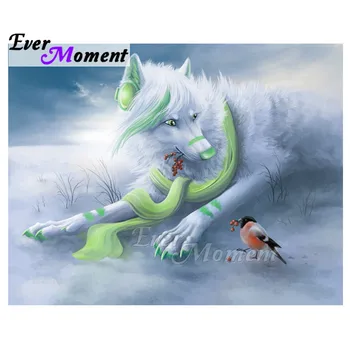 

Ever Moment Diamond Painting Full Square Drill Beadwork Mosaic Cross Stitch Snow Wolf Bird Rhinestone Diamond Embroidery 3F1617