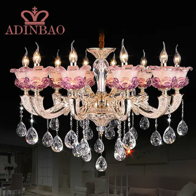 Romantic Pink Purple Murano Glass Chandelier With Crystal Pendant Romantic Pink Purple Murano Glass Chandelier With Crystal Pendant 8531 10