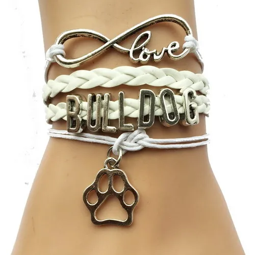 

Drop Shipping Eernity Love Bulldog Dog Breeds Paw Bracelet- Best Friend Gift for Pet Tiger Paw Print Charm Lover 3 Colors