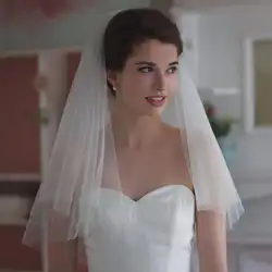 Женская короткая фатиновая свадебная фата Карандаш Край для невесты Цветок Девушка Свадебная вечеринка 2019