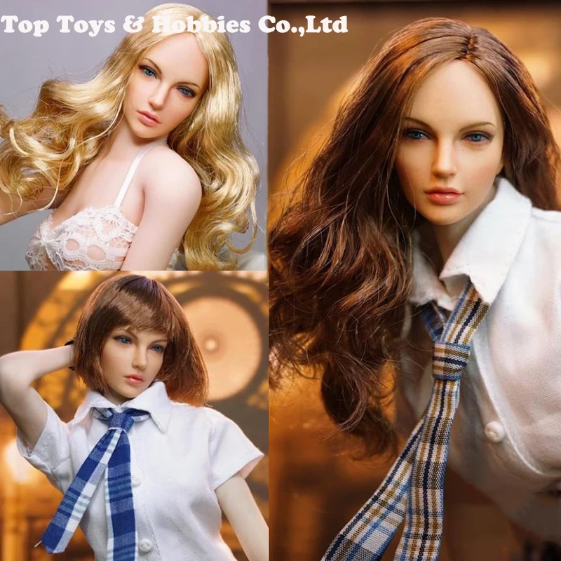 

Hot 1/6 SUPER DUCK SDH005-A / SDH005-B / SDH005-C girl head 1/6th American European Head Model For PH pale color body