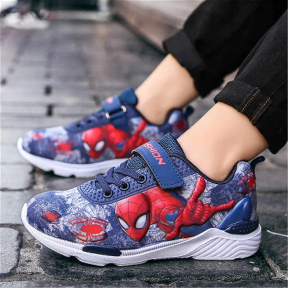 Promotion New Yeezys Air Yeezys Spiderman Leisure Sports Shoes Up Sneakers Running Shoool Boy Child Primary Sport Shoe 