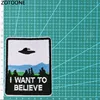ZOTOONE I Want To Leave Iron on Letters Patches for Clothing Stickers Applications Diy Wages Ufo Space Patch Pvc Sew on Shoes G ► Photo 2/4