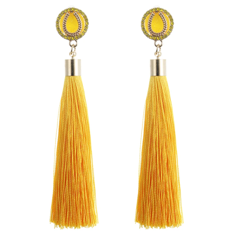 

2018 christmas gift Fashion Romantic statement women Drop earrings Lucky horseshoe Long Tassel earrings Women Wedding Jewelry