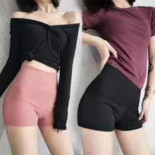 Высокая кривая Высокая талия Шорты женские спортивные фитнес шорты Йога впитывающие шорты для бега Тренажерный зал Бег DOG88