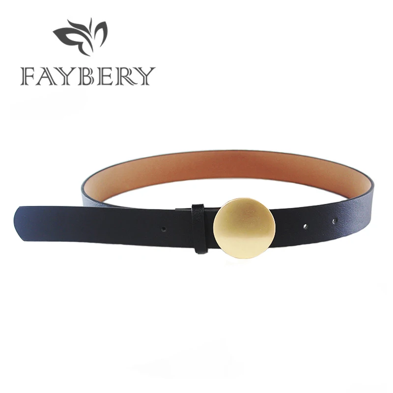 

2018 New Black PU Leather Belts for Women Belt Luxury Brand Casual Metal Golden Silvery Buckle Waistband Simple Female Strap