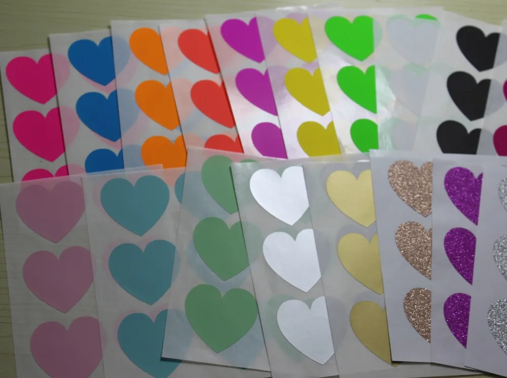 20 colors heart sticker4