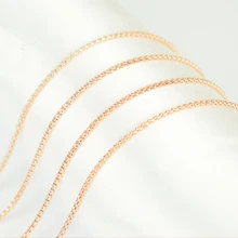 Чистый 925 пробы серебро розовое золото Цвет 1,6mm широкий круглый Массивное колье Цепочки и Ожерелья Цепочка с надписью "Италия" для Для женщин Для мужчин для мальчиков и девочек