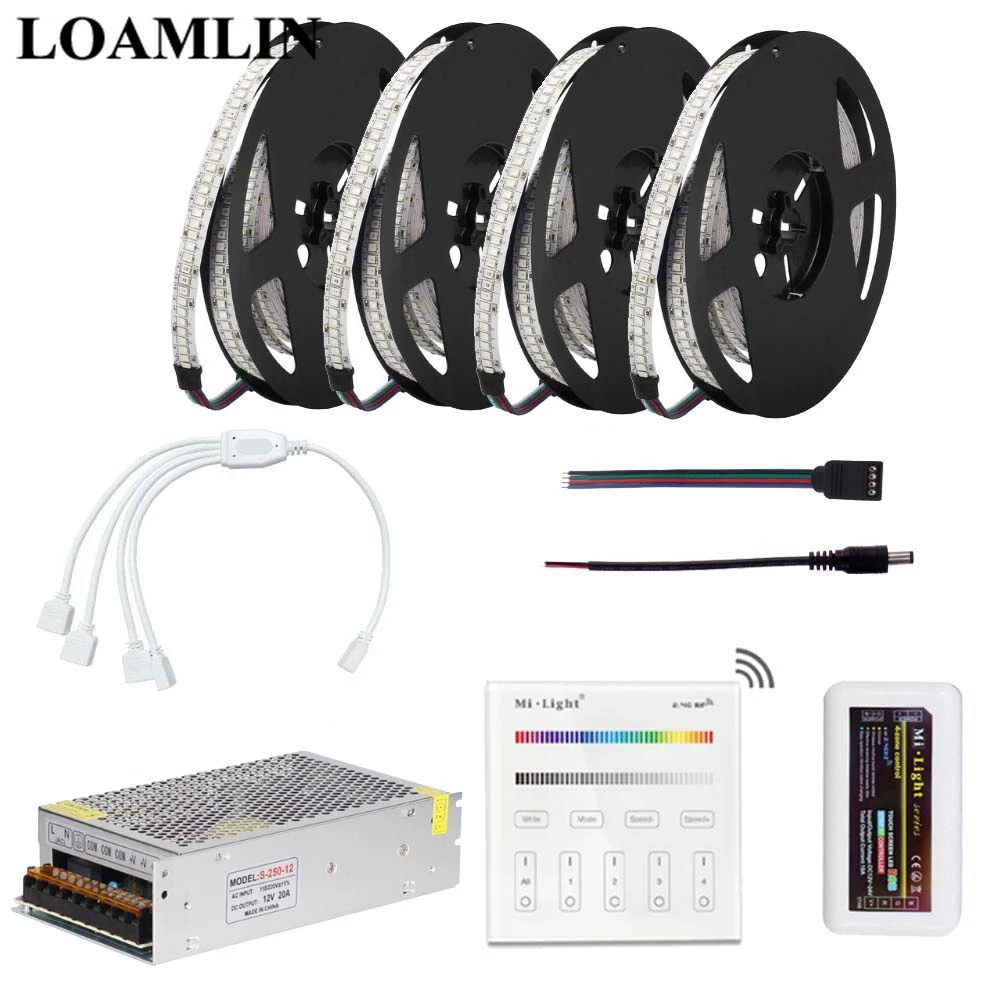 

RGB Led Strip 234Leds/m 2835SMD With Milight 2.4G B3 Touch Panel RGB Led Controller DC12V Power Supply Kit 5M 10M 15M 20M