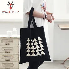 Модная хлопковая сумка для покупок из овечьей шерсти, складная сумка для покупок с треугольным принтом, Эко сумка для покупок