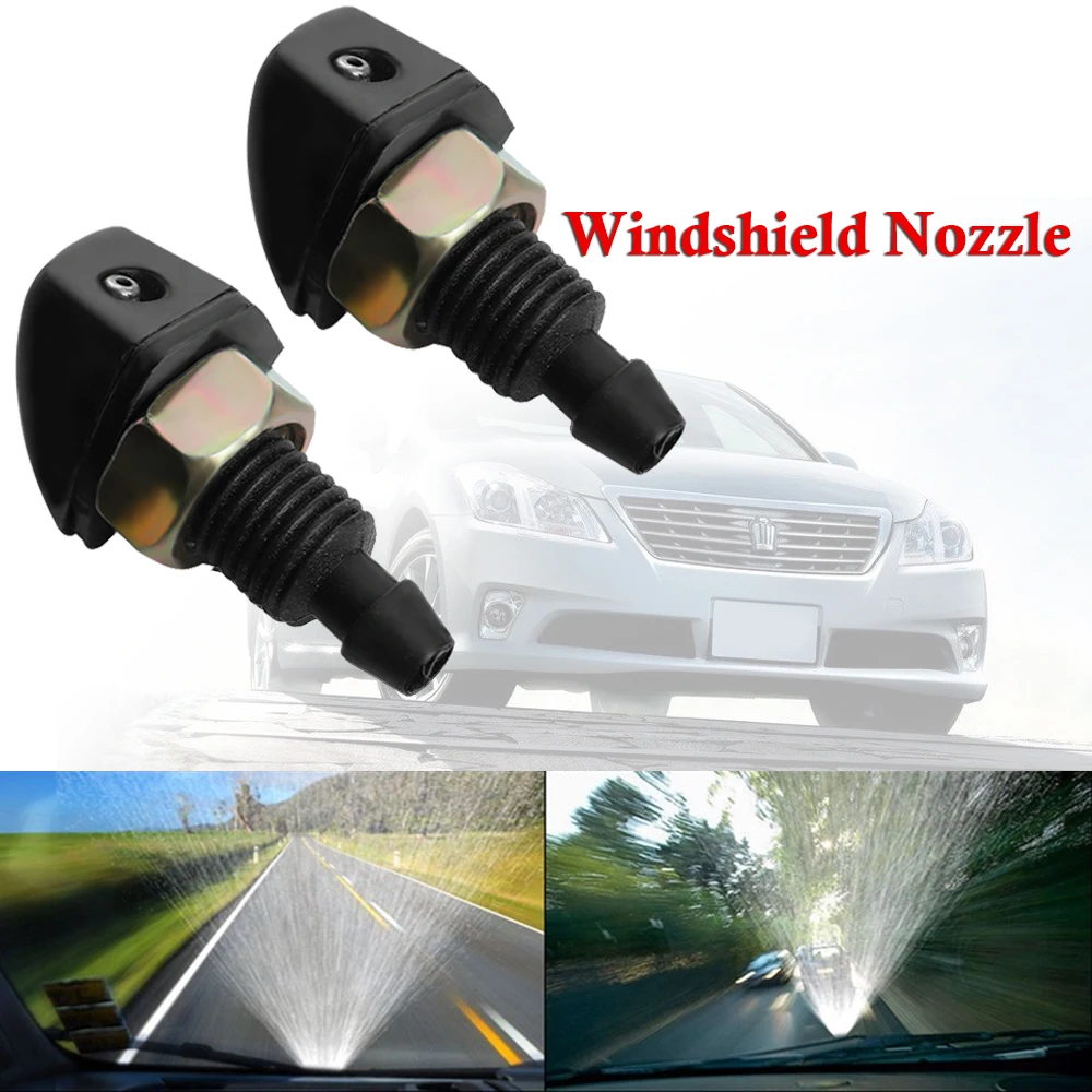 2Pcs Universal Car Supplies Front Windshield wiper Washer Sprayer