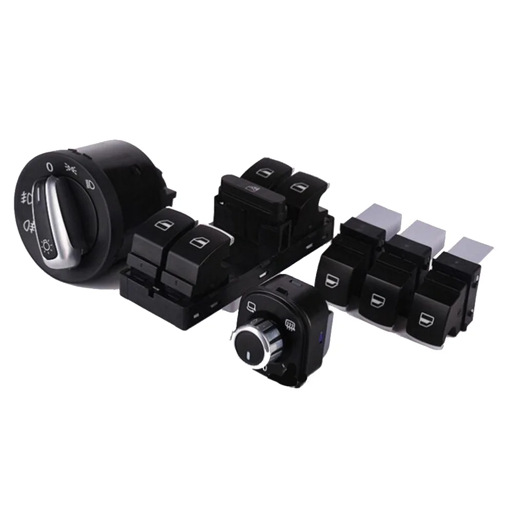 

5ND941431A 5ND959565B Window Mirror Headlight Control Switch Set for VW Golf GTI Jetta MK5 MK6 Passat Tiguan Rabbit