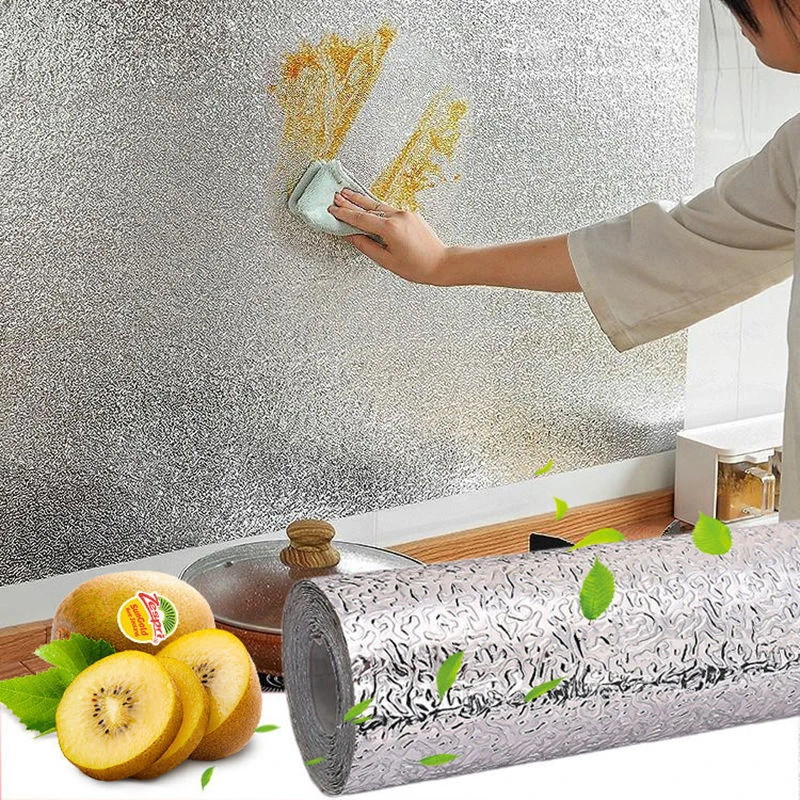 2 м маслостойкие кухонные аксессуары самоклеящаяся алюминиевая фольга для кухни стикеры на обои многофункциональные для кухни домашние гаджеты