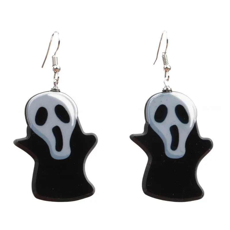 

Creative Cartoon Ghost Witch Acrylic Hanging Drop Earrings for Women Girls Punk Skull Halloween Jewelry Accessories