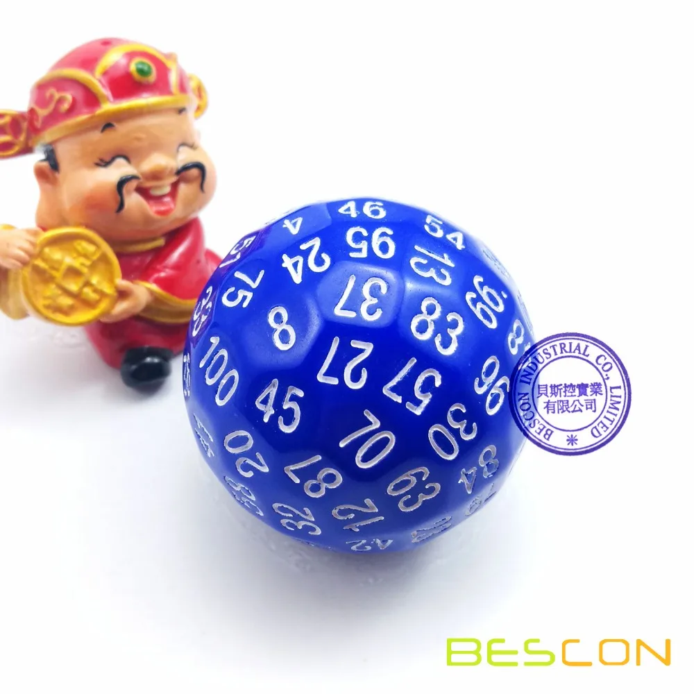 Bescon многогранные кубики 100 кубиков по бокам D100 игровые синего цвета|polyhedral dice|game