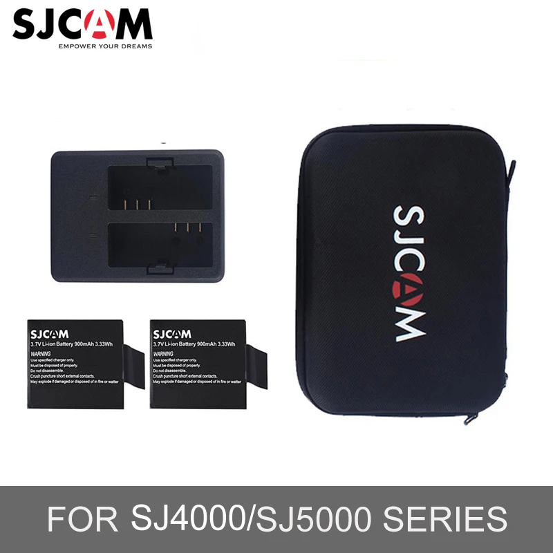 

Sjcam 1PC Dual Charger +2PCS Batteries+ Sjcam Big Bag for Sjcam Sj5000 Sj5000x Sj5000 Plus Sj4000 / M10 Series Sports Camera DVR