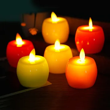 

1Pcs Battery Powered LED Simulation Candle Multicolor Lamp Flame Flashing Tea Light Home Wedding Birthday Party Decoration