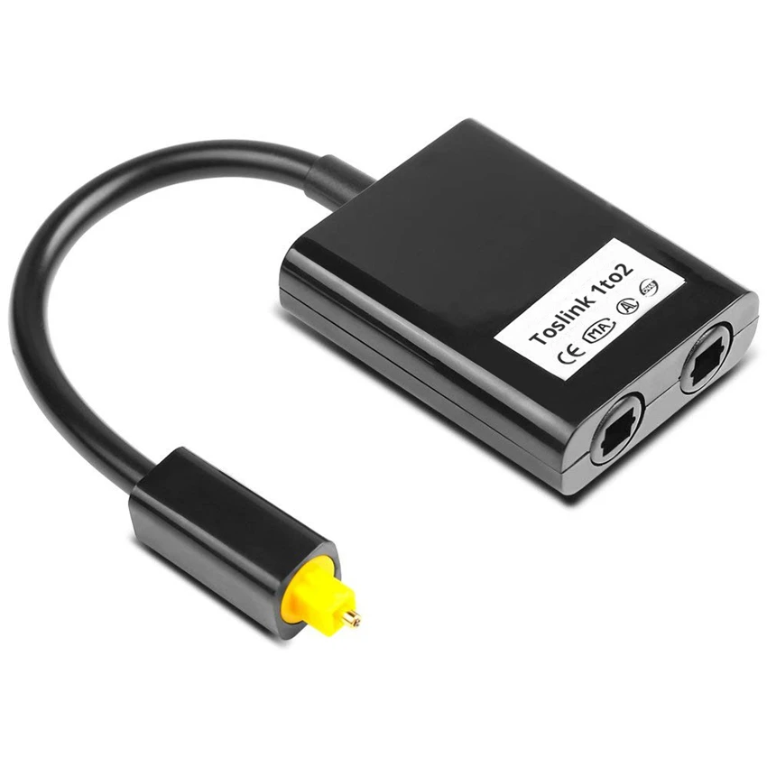 Digital Optical Fiber Splitter 1 in 2 Out Optic Audio Splitter Fiber Optical Cable Splitter (1)