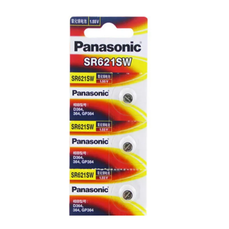 

3pc SR621SW Silver Oxide Button Cell Batteries for Panasonic AG1 364 164 D364 L621 1.55v Watch Coin Battery