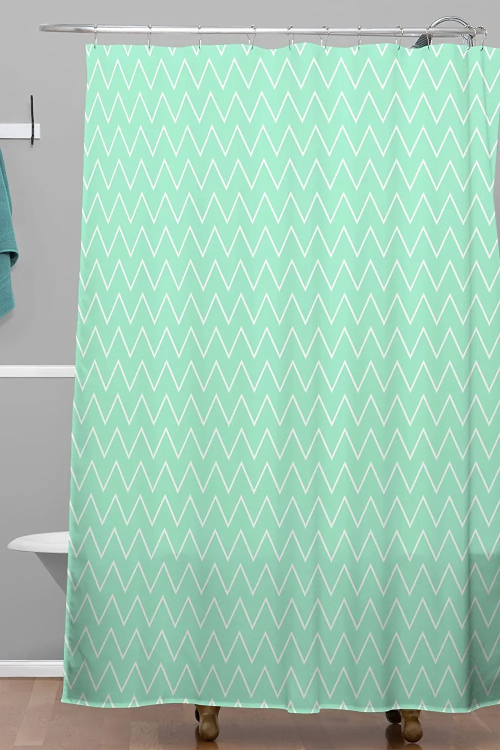 Memory Home Classic Mint Shower Curtain Fabric Polyester Waterproof