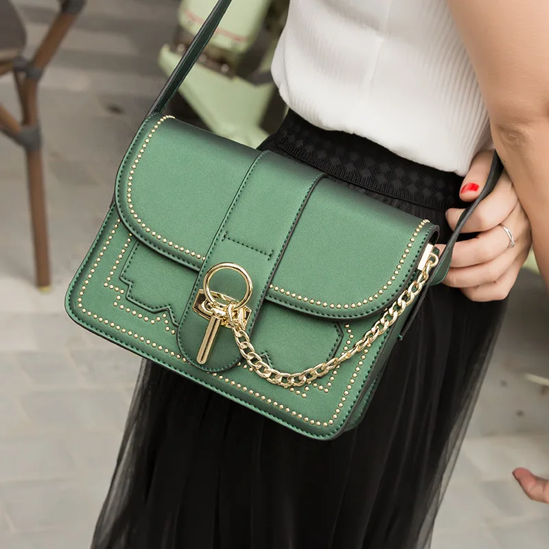 

2017 women punk small square bags fashion zipper buckle designer handbag casual shoulder messenger bag new sac femme