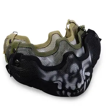 

Airsoft Party Mask Paintball Full Face Mask Army Games Mesh Eye Shield Mask for Halloween Cosplay Party Decor Half Face Mask