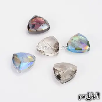 

Electroplate Crystal Glass Triangle Beads Strands, Faceted, Color Plated, Mixed Color, 18x18x9mm, Hole: 1mm; about 35pcs/strand