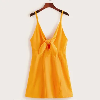 

Sleeveless Jumpsuit Women Bow Front Casual Sleeveless Elastic Waist Sexy Rompers Womens Jumpsuits Overalls Summer Mono Mujer