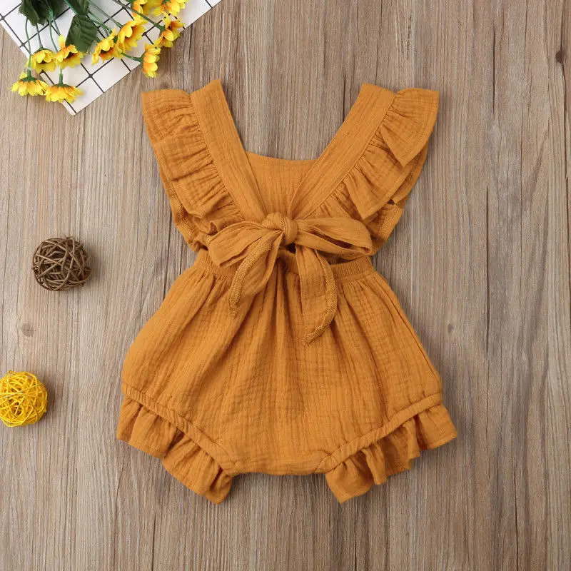 

Newborn Baby Girls Ruffle Sleeveless Romper Jumpsuit Outfits