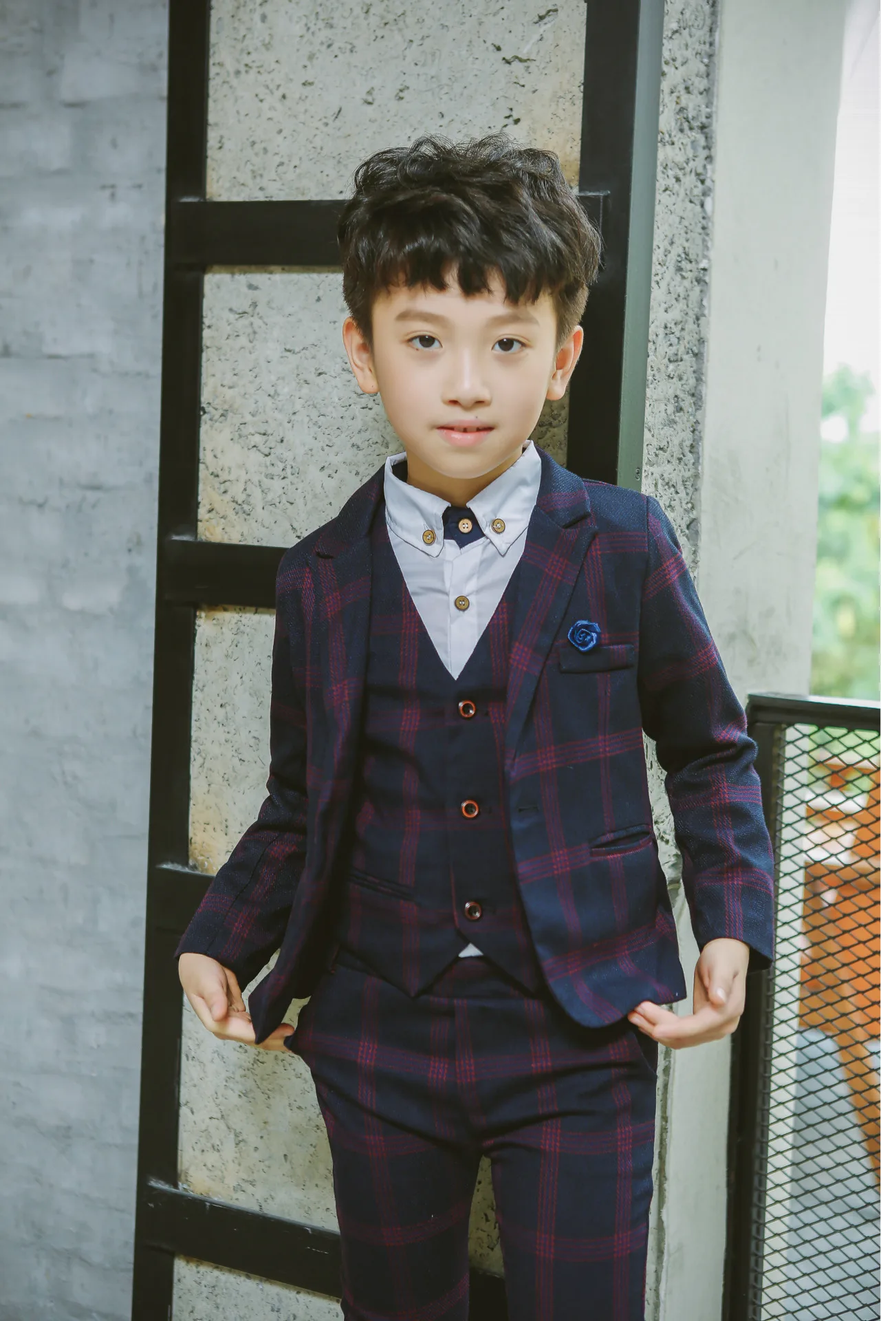 Flower Boys Formal Blazer Clothing Set Kids Jacket Vest Pants 3Pcs Wedding Tuxedo Suit Children Party Performance Dress Costume