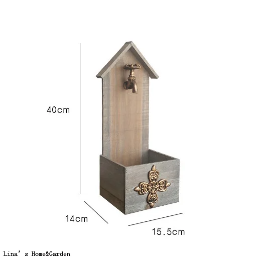 faucet handcrafted vintage wooden wall flower boxes