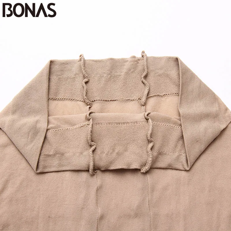 Женские нейлоновые колготки BONAS 30D однотонные облегающие эластичные длинные