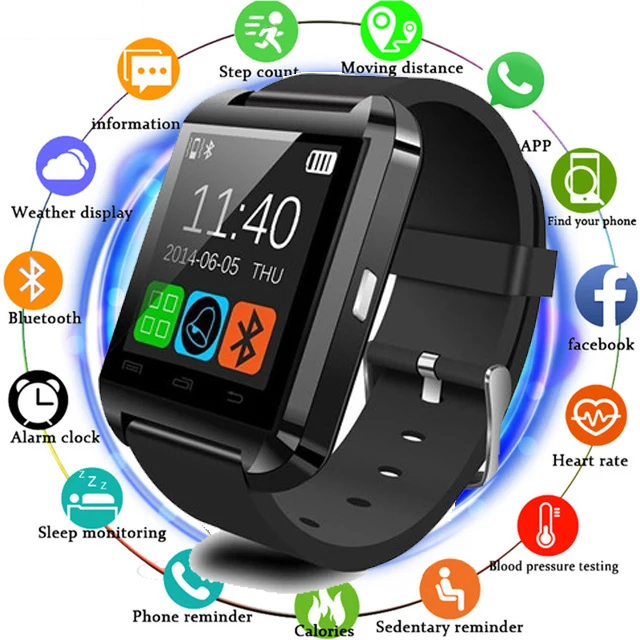 Умные часы телефон Bluetooth U8 Smartwatch уведомление о синхронизации подключение для Android