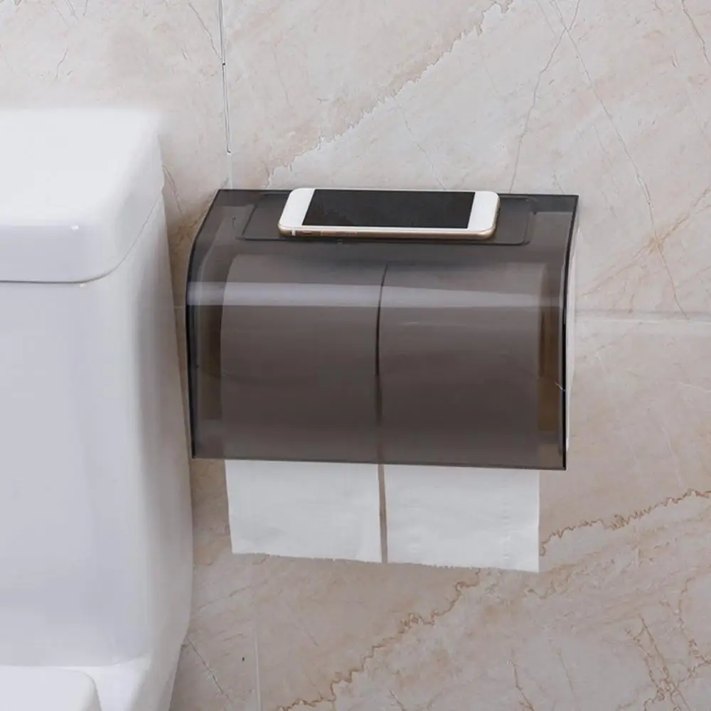 Бесшовные стикеры могут быть помещены водонепроницаемый протирочная бумага держатель коробка для салфеток для туалета Бесплатный удар рулон бумаги лоток - Цвет: coffee white