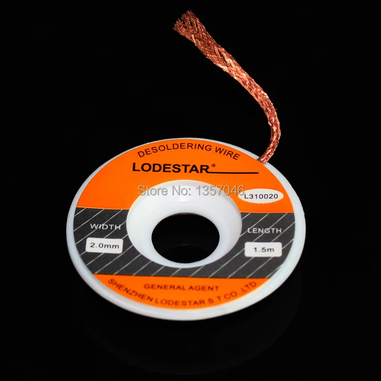 20 шт. LODESTAR Leda L310020 демонтажный сетевой кабель, чтобы нарисовать линию для очистки всасывающей линии BGA паяный фитиль 2,0 мм 1,5 м